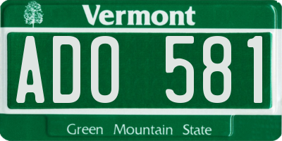 VT license plate ADO581