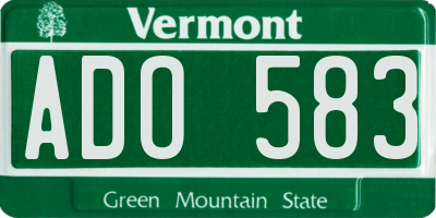 VT license plate ADO583