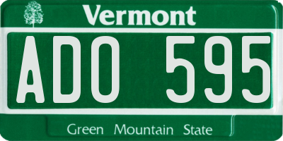 VT license plate ADO595