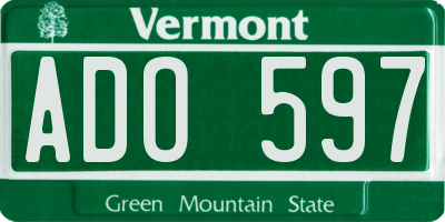 VT license plate ADO597