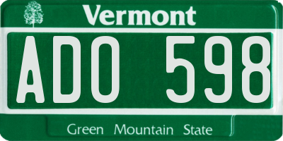 VT license plate ADO598