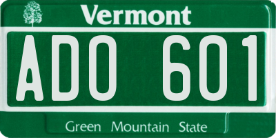 VT license plate ADO601