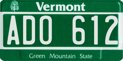 VT license plate ADO612