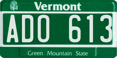 VT license plate ADO613