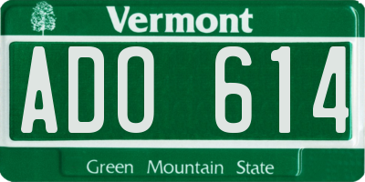 VT license plate ADO614