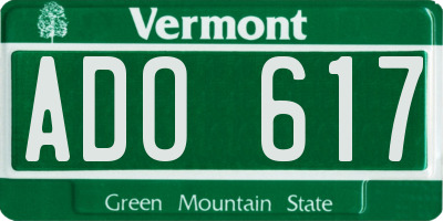 VT license plate ADO617