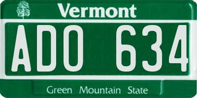 VT license plate ADO634