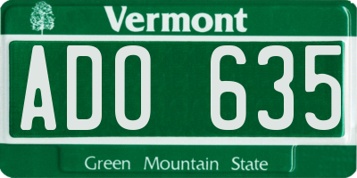 VT license plate ADO635
