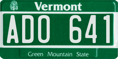 VT license plate ADO641