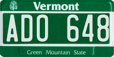 VT license plate ADO648