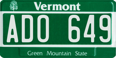 VT license plate ADO649