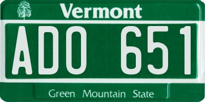 VT license plate ADO651