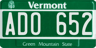 VT license plate ADO652