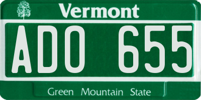 VT license plate ADO655