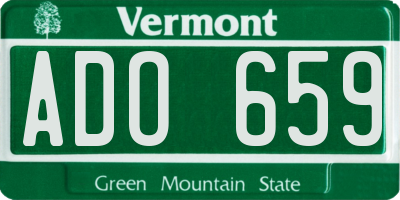 VT license plate ADO659