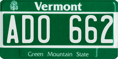 VT license plate ADO662