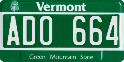 VT license plate ADO664