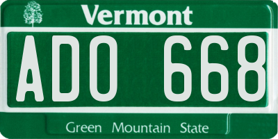 VT license plate ADO668