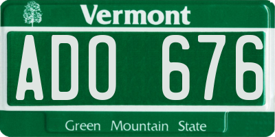 VT license plate ADO676