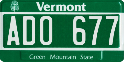 VT license plate ADO677