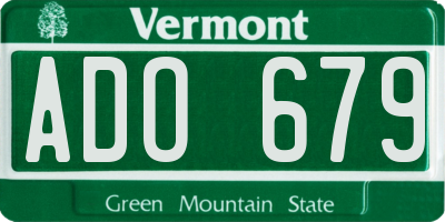 VT license plate ADO679