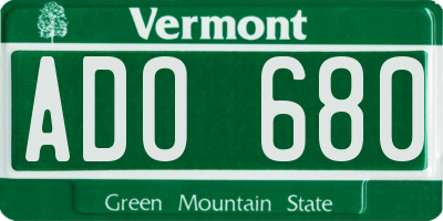 VT license plate ADO680