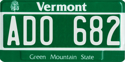 VT license plate ADO682