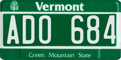 VT license plate ADO684