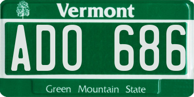 VT license plate ADO686