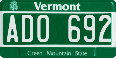 VT license plate ADO692