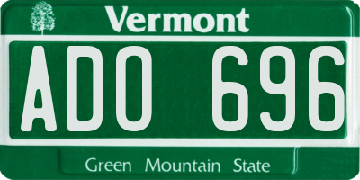 VT license plate ADO696