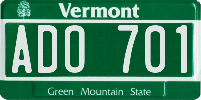 VT license plate ADO701