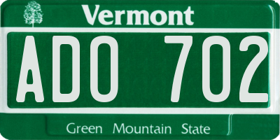 VT license plate ADO702