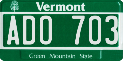 VT license plate ADO703