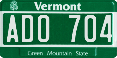 VT license plate ADO704