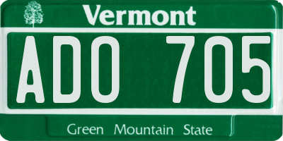 VT license plate ADO705