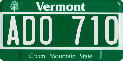VT license plate ADO710