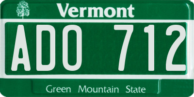 VT license plate ADO712