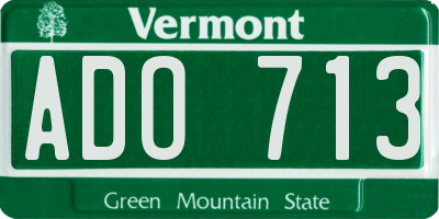 VT license plate ADO713