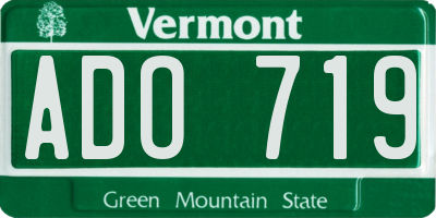 VT license plate ADO719