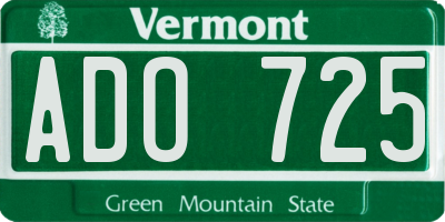 VT license plate ADO725