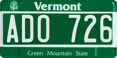 VT license plate ADO726