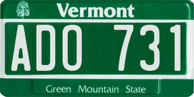 VT license plate ADO731
