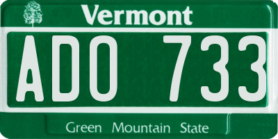 VT license plate ADO733