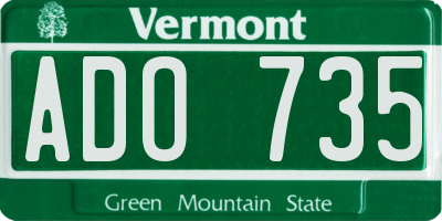 VT license plate ADO735