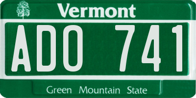 VT license plate ADO741