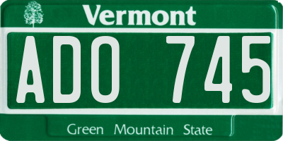 VT license plate ADO745