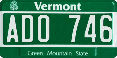 VT license plate ADO746