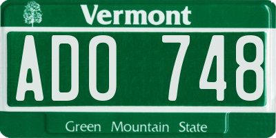 VT license plate ADO748