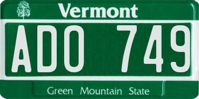 VT license plate ADO749
